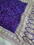 Banarasi Mashru Katan Silk with Zardozi Hand Work Saree