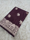 Banarasi Katan Silk Zari Border Buta Design Saree