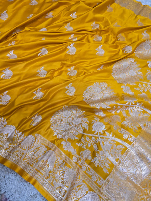 Banarasi Katan Silk Zari Border Buta Design Saree