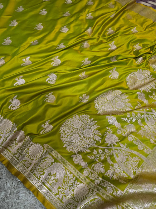 Banarasi Katan Silk Zari Border Buta Design Saree