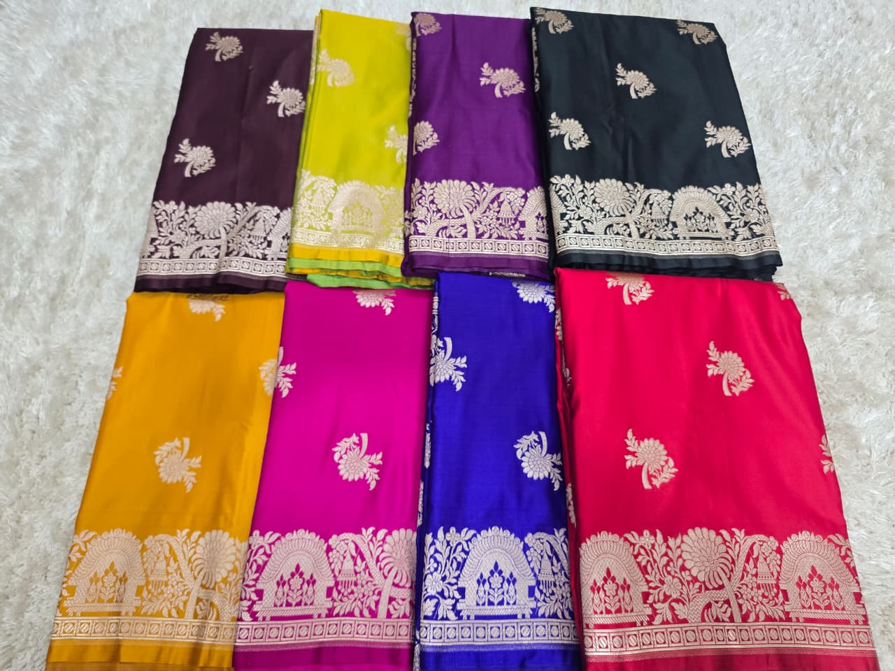 Banarasi Katan Silk Zari Border Buta Design Saree