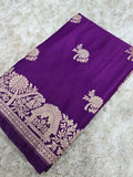 Banarasi Katan Silk Zari Border Buta Design Saree