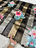 Kora Organza Tissue Silk Applique with 5D Print Saree